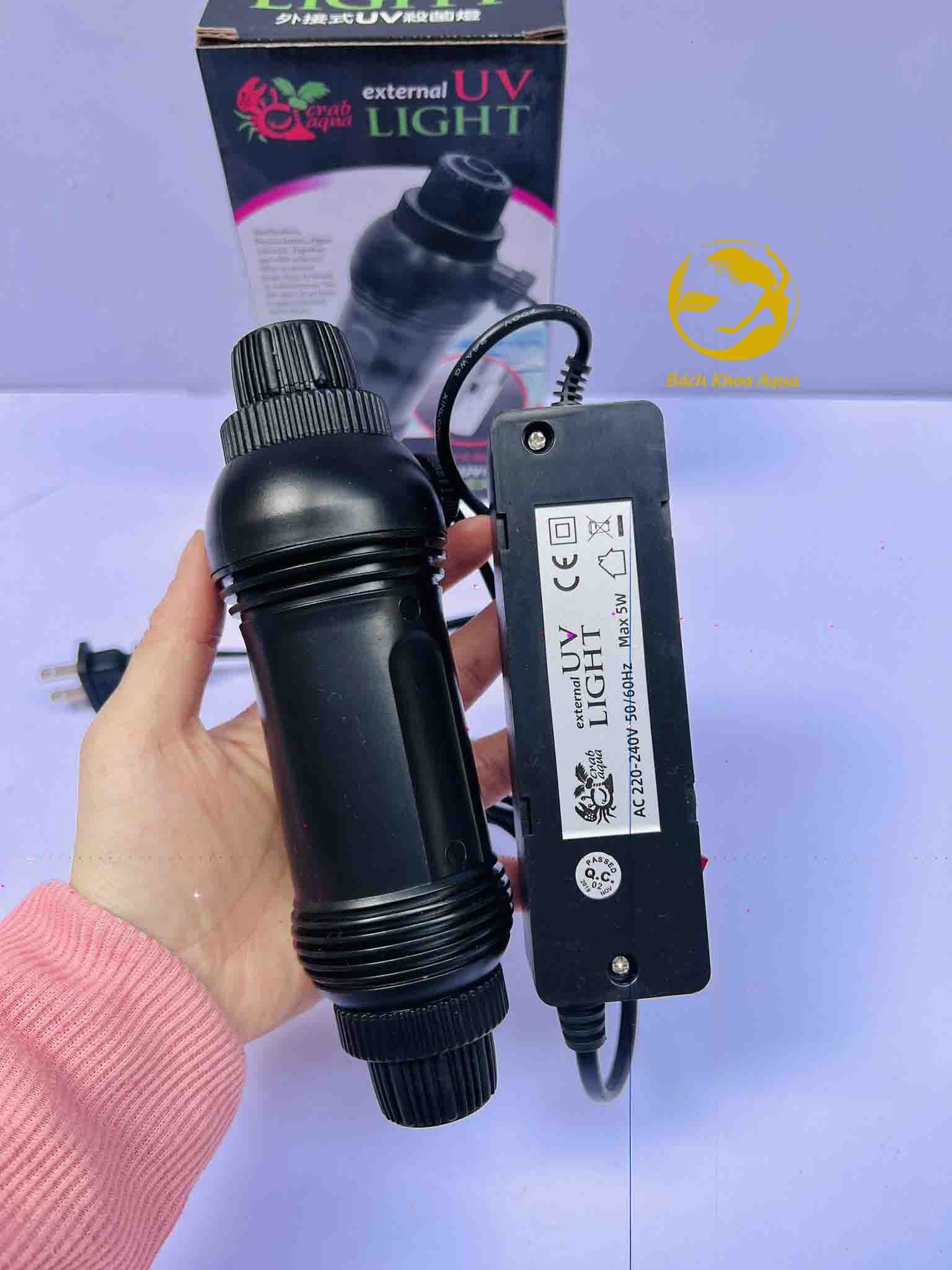 Đèn UV Crab Aqua ( CA-UV-EX5W ) diệt rêu tảo khử khuẩn cho bể cá